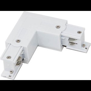 Spanningsrail Doorverbinder - Hoek L Koppeling Links - 3 Fase - Wit
