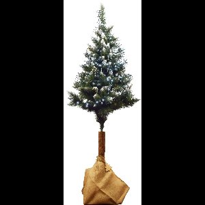 Kunstkerstboom diamanten kerstboom op Natuurlijke houten stam 180 cm - Kunst DIAMANT PIJNBOOM 180CM - Kunstkerstboom 180cm sneeuw Kerstboom