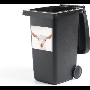 Container sticker Animalprintshop - Geit - Portret dierenprint kinderkamer Klikosticker - 40x40 cm - kliko sticker - weerbestendige containersticker