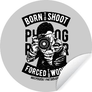 WallCircle - Muurstickers - Behangcirkel - Camera - Foto - Retro - 50x50 cm - Muurcirkel - Zelfklevend - Ronde Behangsticker