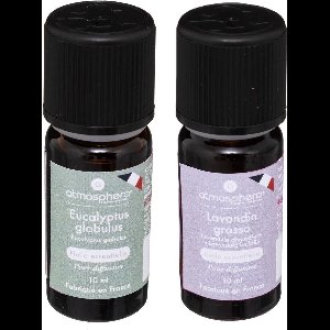 Aromatische Etherische olie - set van 2 geuren - Lavendel en eucalyptus - huisparfum navulling