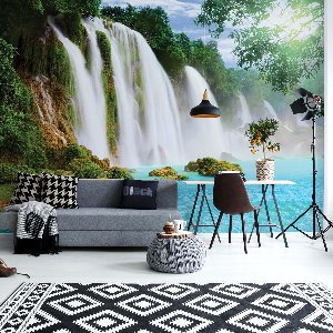 Fotobehang - Vlies Behang - Grote Watervallen - 312 x 219 cm