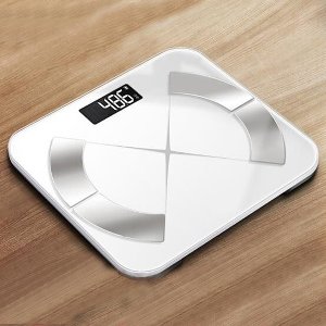 Slimme Personenweegschaal met Volledig Lichaamsanalyse en Vetpercentage - Digitale Weegschaal - Smart BMI BMR, spiermassa - Wit