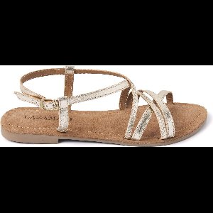 Lazamani Zoe Leren Dames Sandalen Gold Maat 42