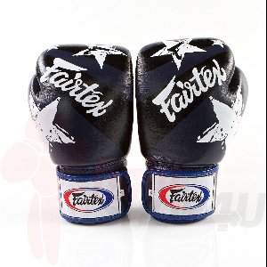 Fairtex (kick)bokshandschoenen Nation Print Blauw 10oz