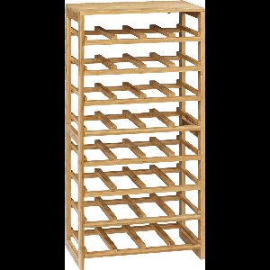 5Five Wijnrek/flessenrek - 8 lagen - bamboe hout - 32 flessen - 45 x 24 x 89 cm