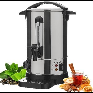 AREBOS Glühweinketel 6,8 L | roestvrij Staal Warmwaterdispenser 950W | Heetwaterkoker | Theekoker met traploze temperatuurregelaar 30-110 °C |Thee Koffie Glühwein Ketel | Waterkoker | Glühweinfornuis