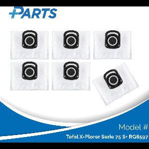 Tefal X-Plorer Serie 75 S+ RG8597 Stofzakken (6 Stuks, Plus.Parts® alternatief voor ZR200540)
