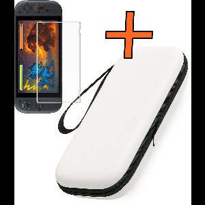 Hoesje Geschikt voor Nintendo Switch 2 Hoes Bescherm Case Hardcover Polsbandje Met Screenprotector - Hoes Geschikt voor Nintendo Switch 2 Case - Wit