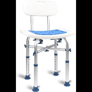 Douchekruk Inklapbaar - Douchestoel - Wit met Blauw