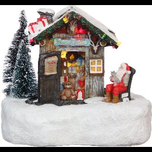 Luville Kerstdorp Miniatuur Santa's Shop - L16,5 x B12 x H13,5 cm
