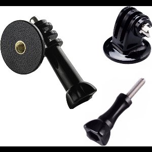 MOJOGEAR GoPro-mount met schroef — Geschikt voor o.a. GoPro / DJI — 1/4 inch schroefgat — Zwart