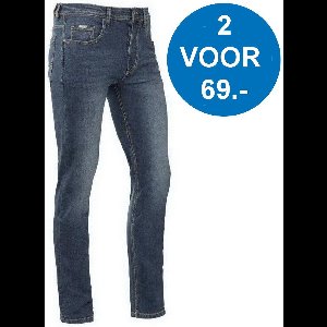 Brams Paris - Heren Jeans - Lengte 34 - Jason -  Slimfit - Stretch - Medium Blue