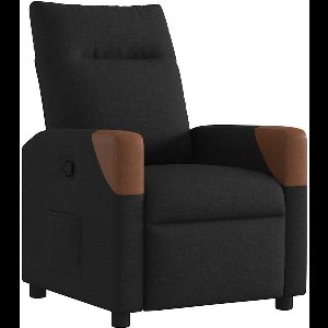 vidaXL - Fauteuil - verstelbaar - stof - zwart