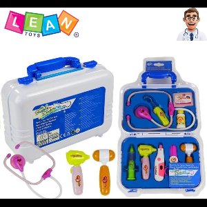LEAN Toys Kinderdokter Speelset in Koffer – Met Thermometer, Stethoscoop, Spuit en Medische Accessoires – Speelgoeddokterset - Dokterset speelgoed - Educatief Rollenspel voor Kinderen + Gratis E-Book
