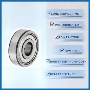 6200ZZ & Deep Groove Ball Bearings P5 10x30x9mm Lubricated Bearings Double Metal Seal Silver Tone Scooter Skateboard Wheel - Pack of 10