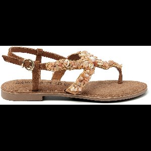 Lazamani - Greta Suede Dames Sandalen Tan - Maat 39