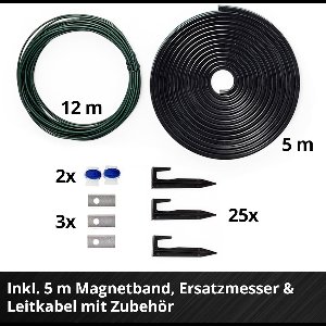 Indsutrialhome Mähroboter FREELEXO CAM 500 Power X-Change (18V, Camera vervangt begrenzingsdraad, geschikt voor 500 m², Brushless motor, tot 25% helling, snijbreedte 18 cm, inclusief 3,0 Ah accu en 5 m magnetisch band)