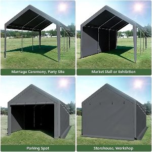 Carport Tentgarage NoaHome Luxe 3x6 m – Waterdicht & UV-Bestendig – Draagbare Garage met Afneembare Zijwanden & Deuren – Stevige Overkapping voor Auto, Boot, Feest of Opslag – Weerbestendige Aluminium Frame Tent – Premium Partytent/Overkapping Buiten