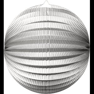 Papieren Lampion Metallic Zilver 25cm - Feest Decoratie Bruiloft Zomer Festival