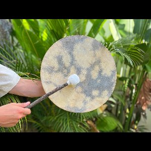 LIDAH® Sjamanendrum - 40cm Traditional Rawhide - Sjamaanse Shaman Drum - Sjamanen Percussie voor Volwassenen - Spirituele Sjamaan Trommel