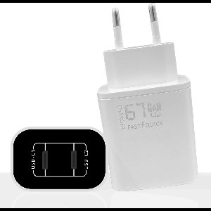 USB C Adapter met 2 Poorten - 67W - GaN 2 USB-C Oplader - Dual USB C Lader - Super Snellader - Geschikt voor MacBook Air, MacBook Pro, Apple iPhone 16, Samsung Galaxy S24 Ultra en ouder - Origineel Xssive USBC Stekker