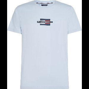 Tommy Hilfiger Flag Box Tee - heren T-shirt korte mouw O-hals - blauw