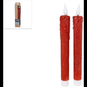 LED Kaarsen + Afstandsbediening 2 Stuks Rood
