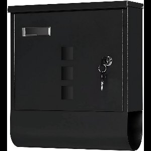 Brievenbus met Slot - Afsluitbare Buitenbrievenbus met Naamplaat en Kijkvenster - Metalen Montage Brievenbus voor Briefpost