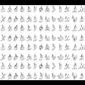 130 stuks ABC-letterbedels, mini-alfabet, A-Z, zinklegering, armband, ketting, hangers voor doe-het-zelf sieraden maken, zink, zink, Zink, Geen edelsteen