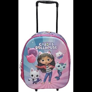 Gabby's Dollhouse 3D Trolley Rugzak – Kinder Trolley 32x26x11 cm