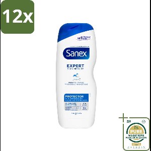 Sanex – Douchegel – Expert Skin Health Protector – 600 ml - Voordeelverpakking - 12 stuks - Hydratatie - Pre- en postbiotica