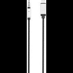Renkforce RF-3432030 USB / Jackplug Audio Aansluitkabel [1x USB-C stekker - 1x Jackplug male 3,5 mm] 1.20 m Zwart Alumi