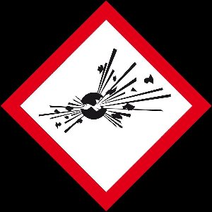 GHS01 explosieve stoffen bord - kunststof 250 x 250 mm