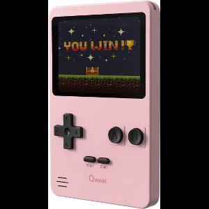 Qware - Retro Gamer - Retro Spelcomputer - Retro Console - Mini Spelcomputer - 2.8 inch - 8-Bit - 240 Games - Klassiek - Nostalgie - Spelletjes - Roze
