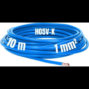 Kalitec 10 meter H05V-K 1 mm² blauwe bedradingskabel I kernkabel flexibel I PVC enkeladerig I meeraderig 1mm2 I bedrading fijnaderig I enkele kabel I kabel massief I kabel vlamvertragend