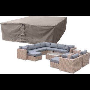 Raffles Covers loungesethoes - 300 x 300 H: 70 cm - RLS300300 - Waterdicht - Ademend - UV-bestendig - Elastisch rijgkoord - Beschermhoes tuinmeubelen