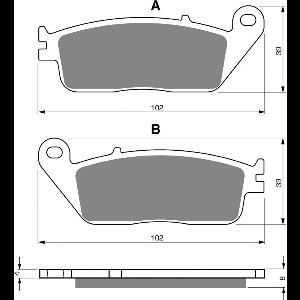 goud fren remblok voor peugeot 500 geopolis scooter 2008 tot 2011 avg nieuw