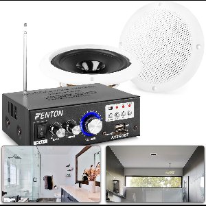SkyTronic BS06 Badkamer speakerset 6.5 met versterker en 10 meter speakerkabel