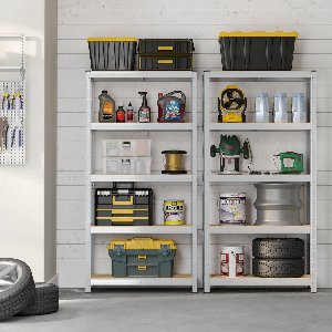 Stellingkast - Set van 2 - Zware Planken - Staal - 40 x 90 x 180 cm - Zilver