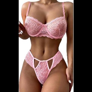 Allecto plus - Lingerieset dames sexy kant beha slipje string halter babydoll beugel