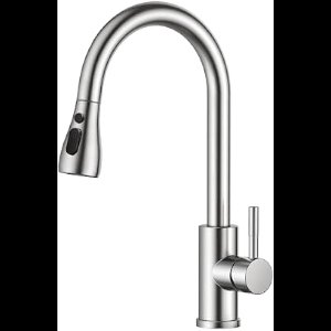 Selbro®, Keukenkraan met Uittrekbare Uitloop, Keuken Mengkraan, Hogedruk Keukenkranen met 360°Draaibaar, 2 Waterstraalsoorten met Hoge Boog, Roestvrij Staal