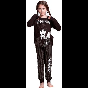 Wednesday Pyjama Meisjes 100% Katoen Zwart