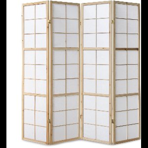 Homestyle4u Kamerscherm - 176x175 cm - Bruin - 4-delig - Shoji
