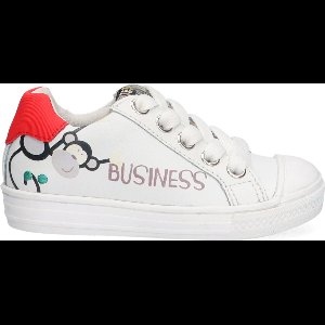 BunniesJR 222230-541 Jongens Lage Sneakers - Wit/Print - Leer - Veters