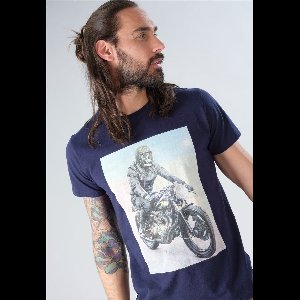 DEELUXE T-shirt met motorprintRINGO Navy