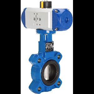 DN100 (4  inch) Lug Pneumatische Vlinderklep GGG40-RVS-EPDM Veersluitend - BFLL - BFLL-100-BBA-PC-025