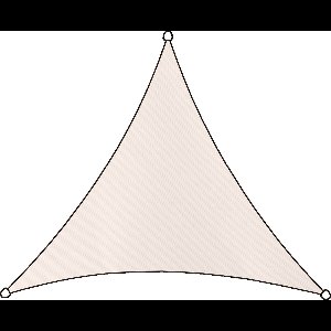 Livn Schaduwdoek Livigno Oxford Driehoek 5m Naturel - 95% UV-bescherming - Dikte doek: 270 gr/m2 - Inclusief bevestigingskoord en RVS bevestigingsringen