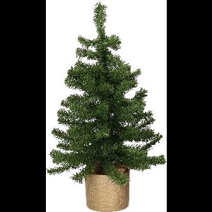 Kunst kerstboom/kunstboom groen 60 cm met gouden pot - Kunstboompjes/kerstboompjes