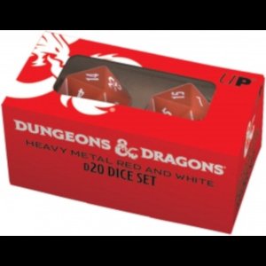 Ultra Pro D&D heavy metal - Red & White 2d20 set